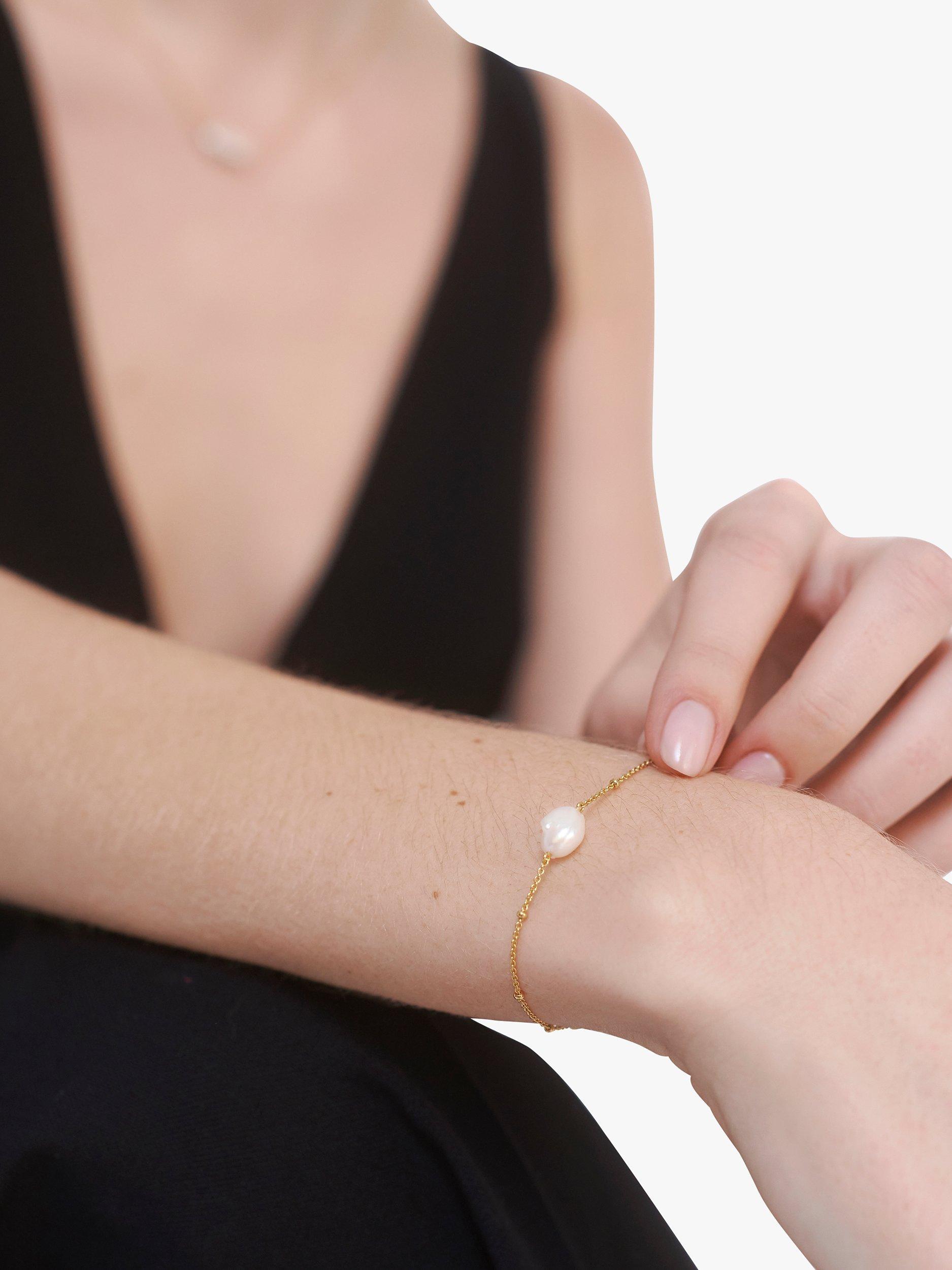 Product image 3 of 4, which shows Monica Vinader Nura Keshi Pearl Bracelet, Gold