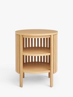 John Lewis Slatted Side Table, Natural - view 2, Natural