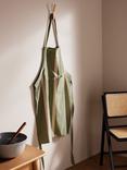 John Lewis Leckford Striped Cotton Apron, Green