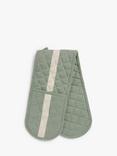 John Lewis Leckford Striped Cotton Oven Glove, Green