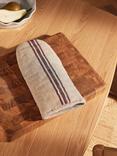 John Lewis Leckford Striped Linen Oven Mitt, Mulberry