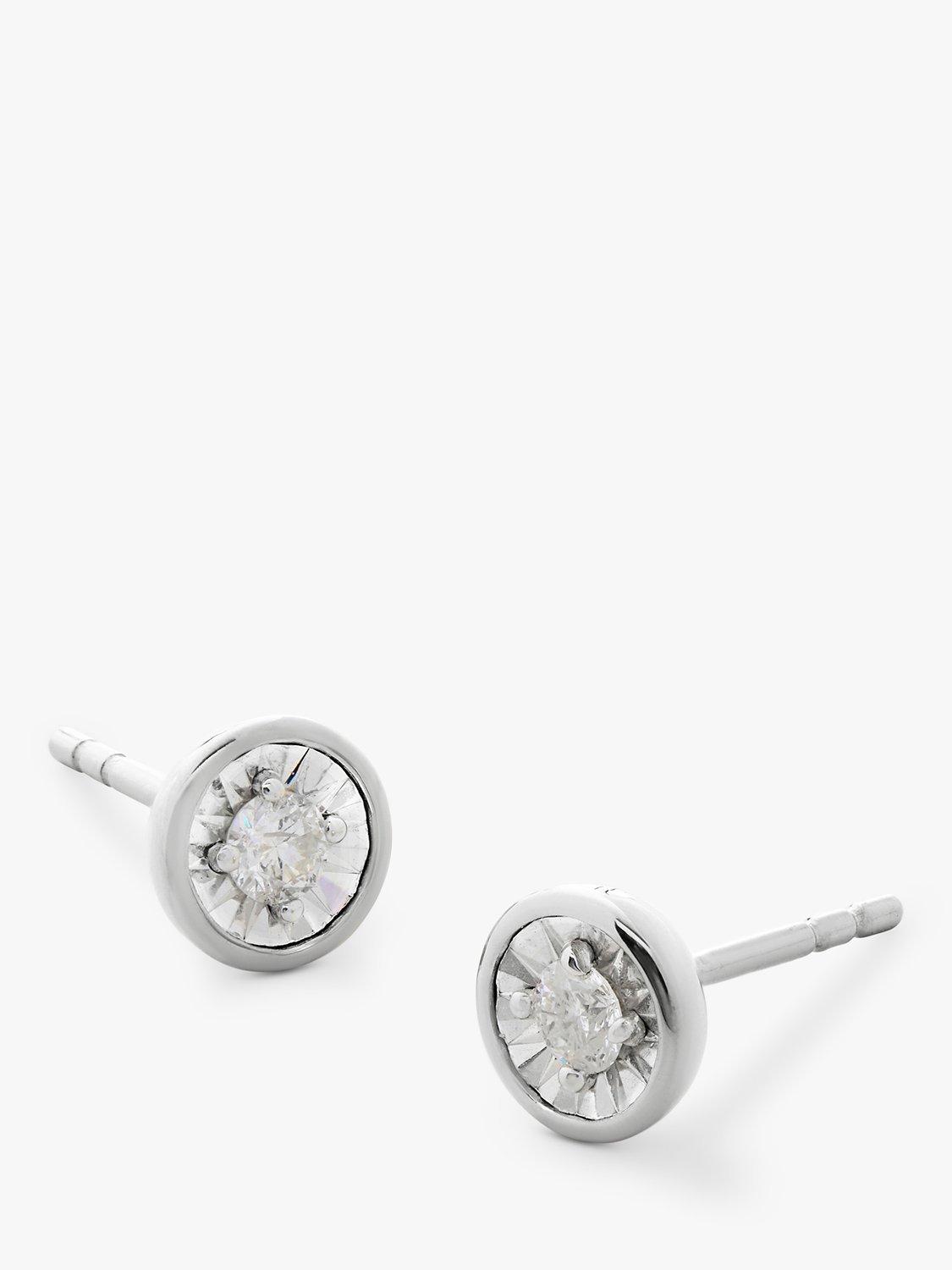Monica Vinader Diamond Essential Stud Earrings, Sterling Silver, Small