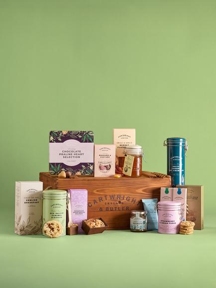 Cartwright & Butler Swaledale Luxury Wooden Crate Hamper, Multi