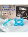 MAM Silicone Baby Comfort Soother, 0+ Months, Pack of 2, Blue