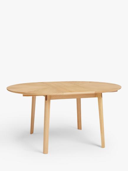 John Lewis Notch Round 4-6 Seater Extending Dining Table, Natural