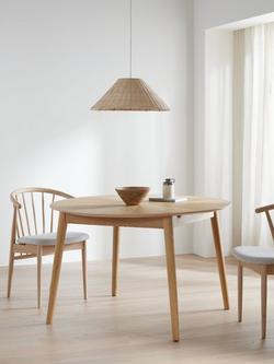 John Lewis Notch Round 4-6 Seater Extending Dining Table - view 2, Natural
