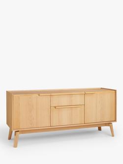 John Lewis Notch 2 Door, 2 Drawer Sideboard, Oak, Oak