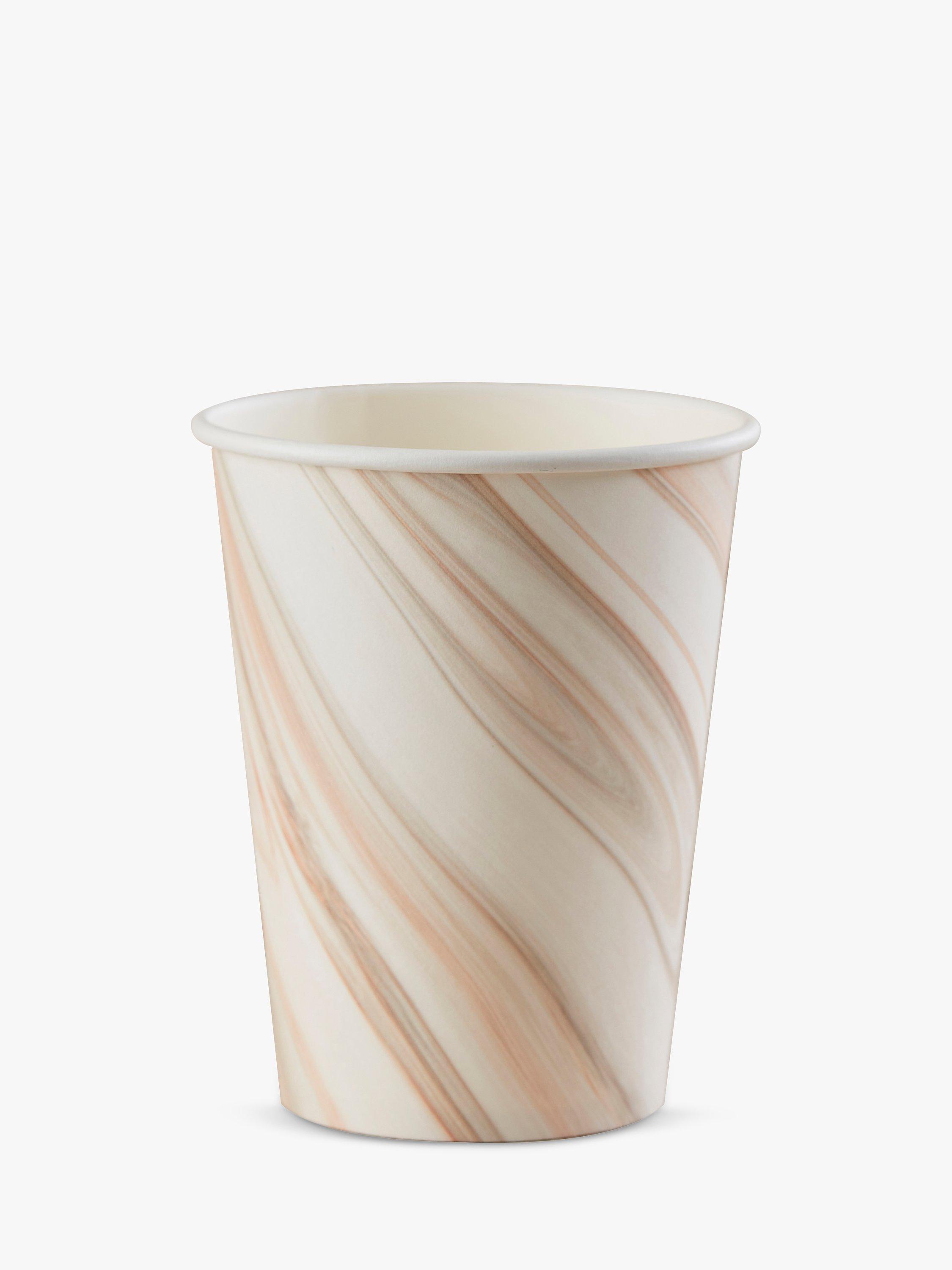 Ginger Ray Marble Spiral Paper Cups, Champagne, Pack of 8, 255ml