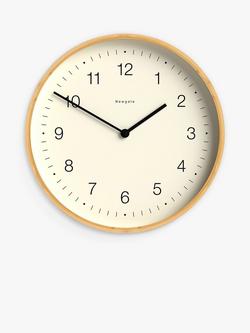 Newgate Clocks Mauritius Quartz Silent Sweep Bamboo Wall Clock, 38cm, Natural, Natural