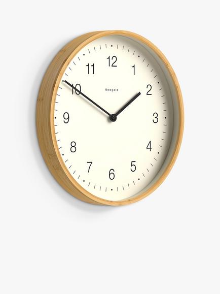 Newgate Clocks Mauritius Quartz Silent Sweep Bamboo Wall Clock, 38cm, Natural - view 2, Natural