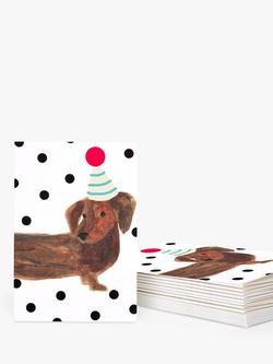 Caroline Gardner Party Sausage Dog Note Cards, White/Multi, Pack of 10, Multi