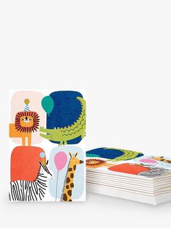 Caroline Gardner Kids Party Animals Note Cards, White/Multi, Pack of 10, Multi