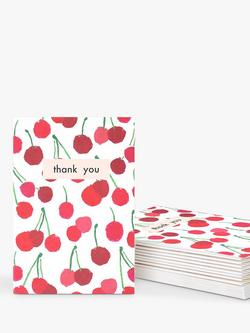 Caroline Gardner Cherries Thank You Cards, White/Multi, Pack of 10, Multi