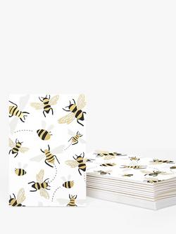 Caroline Gardner Lux Foil Bee Note Cards, White/Multi, Pack of 10, Multi