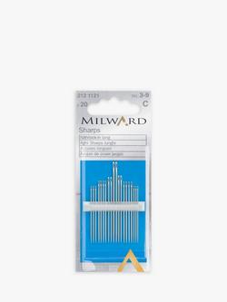 Milward Sharps Needles, N3-9, Pack of 20, Silver