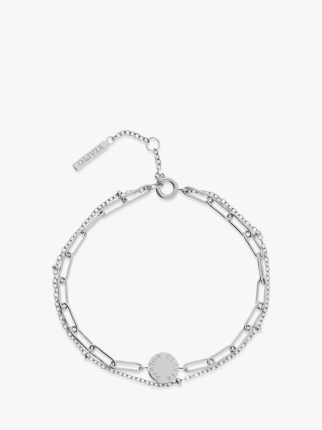 Olivia Burton Illusion Stacking Double Chain Bracelet, Silver, 24100067