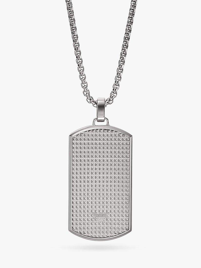 Emporio Armani Men s Dog Tag Pendant Necklace Silver