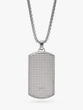 Emporio Armani Men's Dog Tag Pendant Necklace, Silver