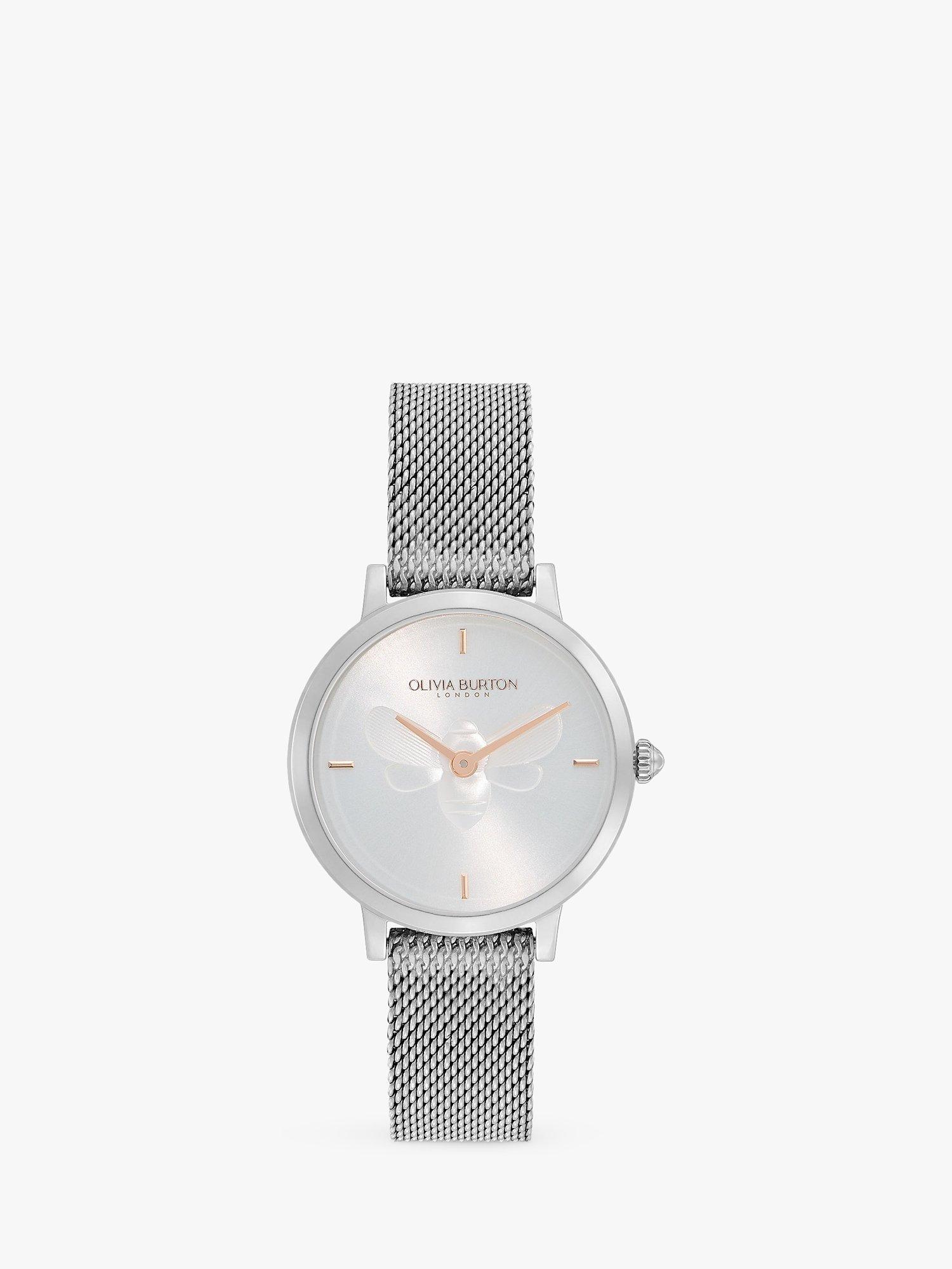 Olivia Burton Women's Slim Bees Mesh Strap Watch