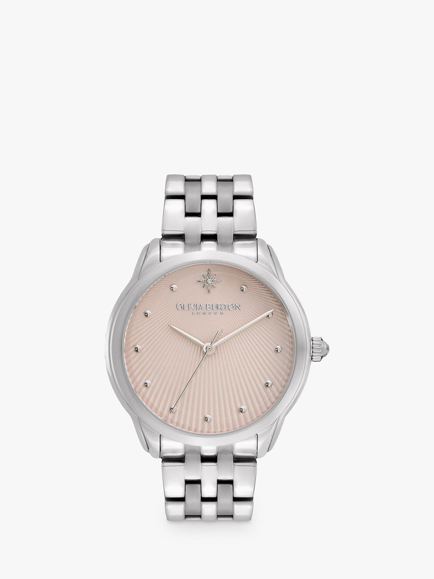 Olivia Burton Women's Starlight Bracelet Strap Watch, Silver/Blush