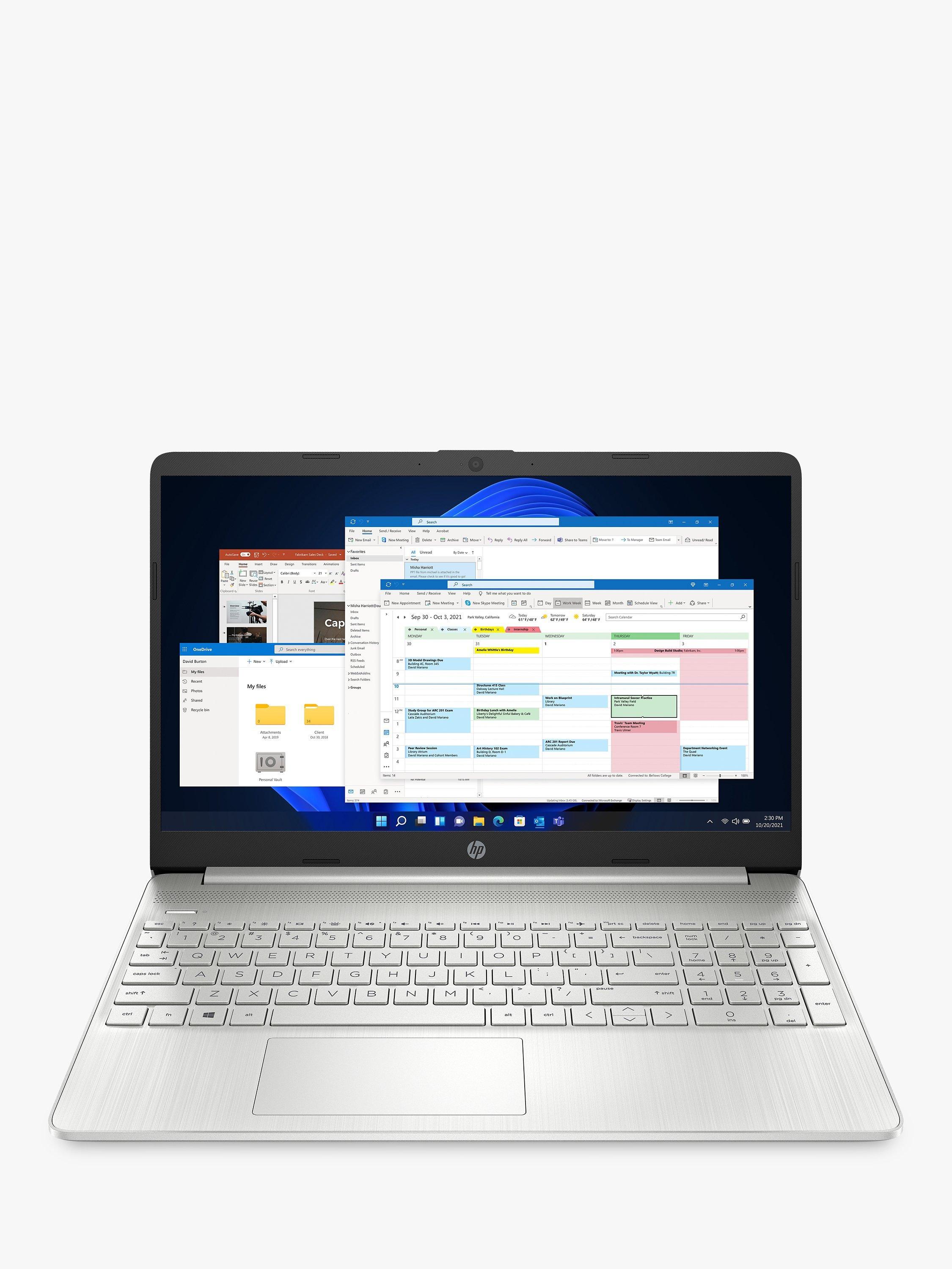 HP 15s-fq2037na Laptop, Intel Core i5 Processor, 8GB RAM, 256GB SSD, 15.6" Full HD, Silver
