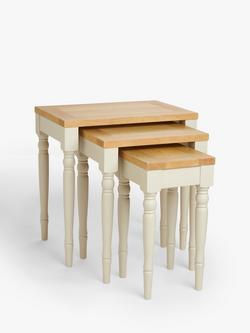 John Lewis Foxmoor Nest of 3 Tables Table, FSC-Certified Acacia, Oak/Natural, Natural Cream