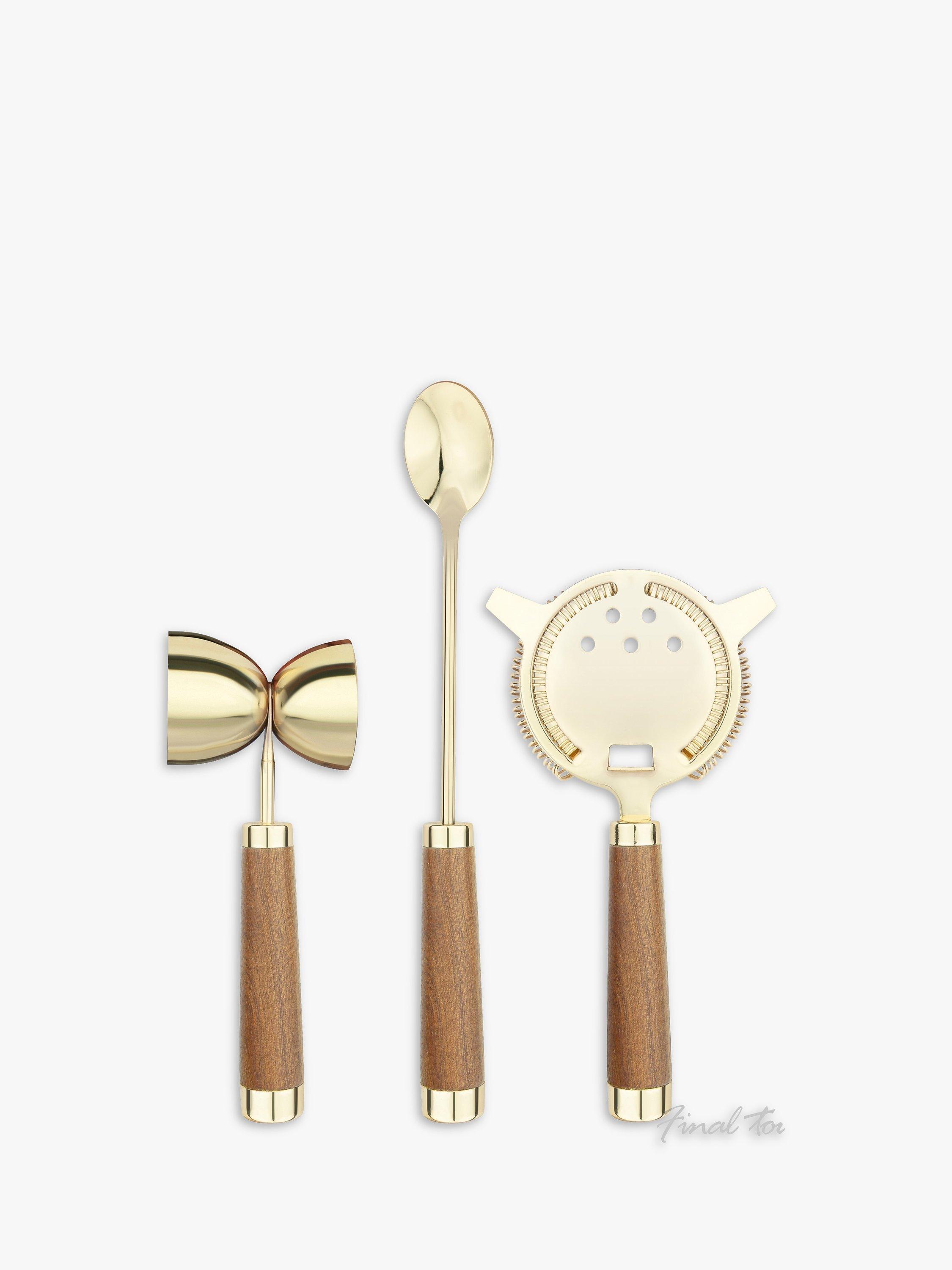 Final Touch Bar Tool Set, 3 Piece, Natural/Brass
