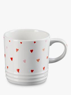 Le Creuset Stoneware Mini Hearts Mug, 350ml, White/Pink, White/Pink