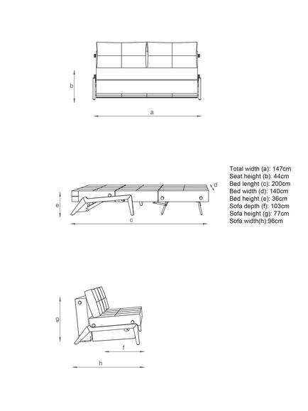 Innovation Living Cubed 140 Sofa Bed - view 2, Nist Blue 515