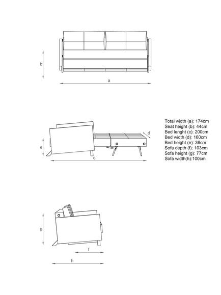 Innovation Living Cubed 160 Sofa Bed - view 2, Twist Granite 565