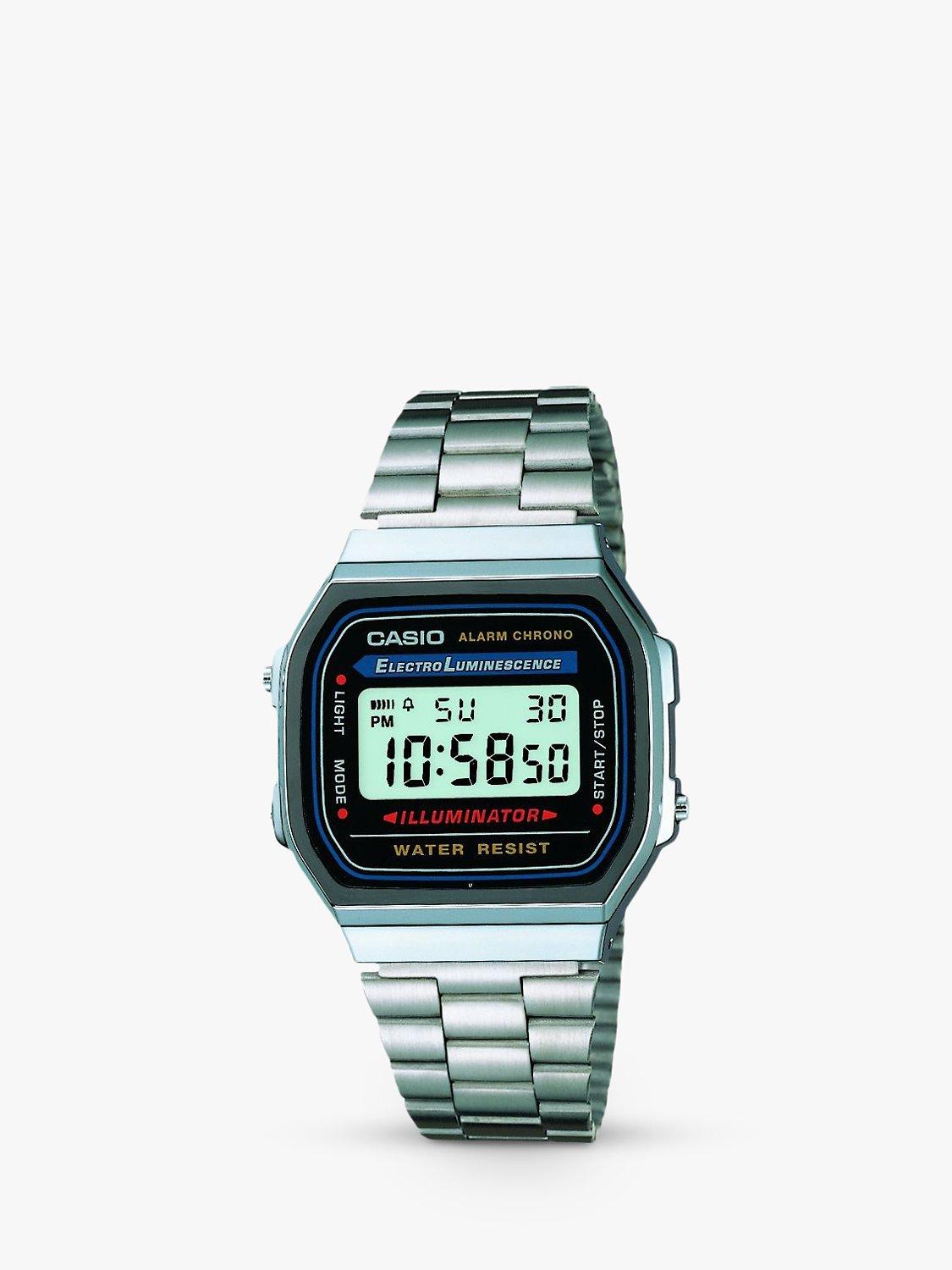 Casio Unisex Retro Digital Bracelet Strap Watch Silver A168WA 1YES