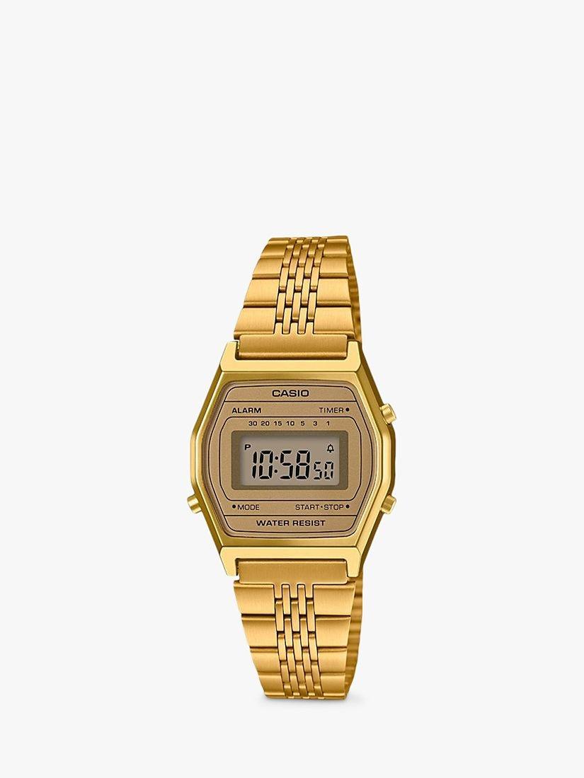 Casio Unisex Retro Digital Timer Bracelet Strap Watch, Gold LA690WEGA-9EF
