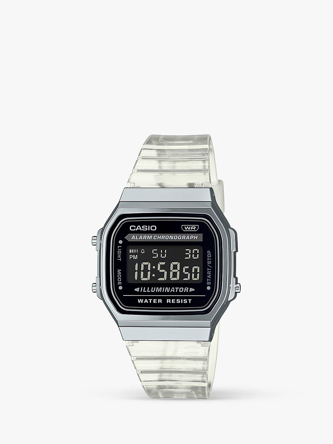 Casio Unisex Retro Digital Resin Strap Watch Clear Black A168XES 1BEF