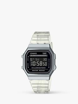Casio Unisex Retro Digital Resin Strap Watch, Clear/Black A168XES-1BEF, Clear/Black A168xes-1bef