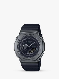 Casio GM-2100BB-1AER Men's G-Shock Utility Resin Strap Watch, Black, Black