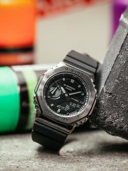 Casio GM-2100BB-1AER Men's G-Shock Utility Resin Strap Watch, Black - view 2, Black