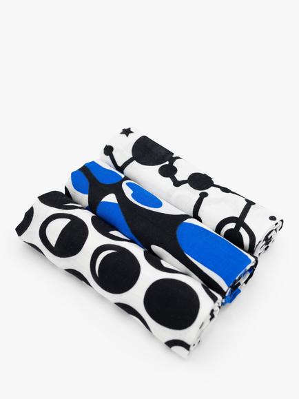 Etta Loves Sky Print Sensory Muslin Squares, Pack of 3, Multi, Multi