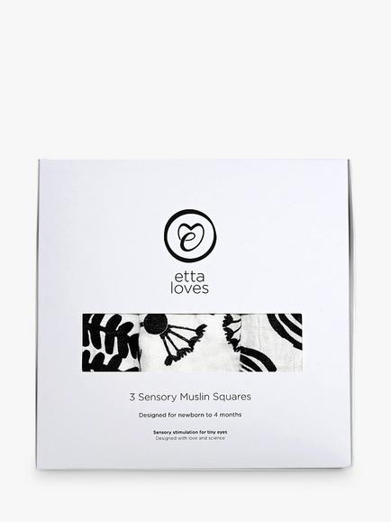Etta Loves Plant Print Sensory Muslin Squares, Pack of 3, Multi - view 2, Multi
