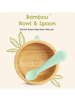 Munchkin Bambou Suction Bowl & Spoon Set, Mint - view 2, Multi