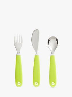 Munchkin Splash 3 Piece Toddler Cutlery Set, Green