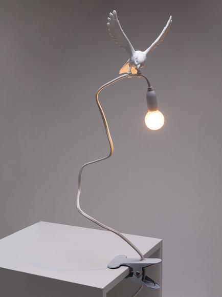 Seletti Sparrow Table Lamp, White, White