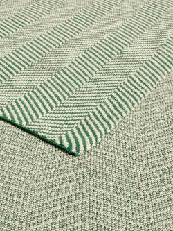 John Lewis Herringbone Knit Throw - view 2, Green