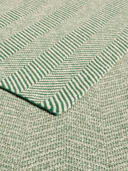 John Lewis Herringbone Knit Throw - view 2, Green