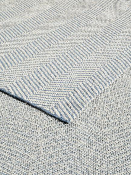 John Lewis Herringbone Knit Throw - view 2, Blue