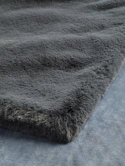 John Lewis Faux Fur Throw - view 2, Graphite