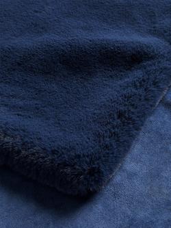 John Lewis Faux Fur Throw - view 2, Navy