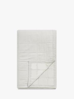 John Lewis Linen Blend Quilted Bedspread, Light Grey