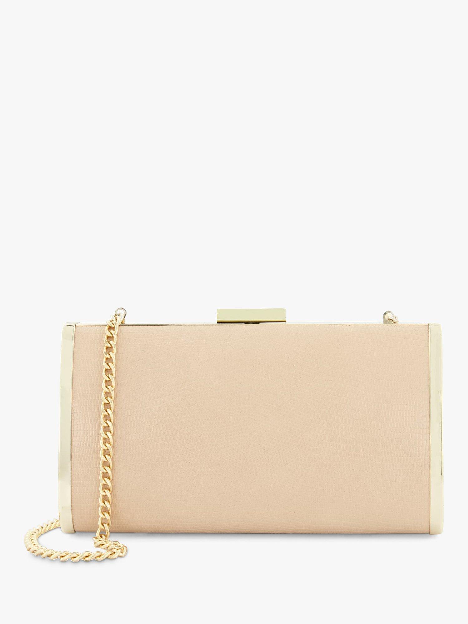 Dune Blaike Hard Case Clutch Bag, Nude