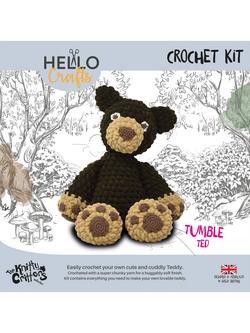 Knitty Critters Tumble Ted Crochet Kit, Brown