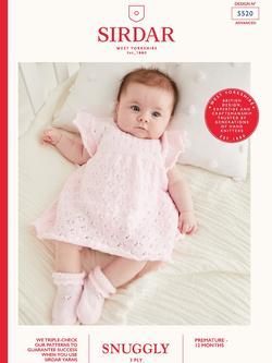 Sirdar Snuggly 3 Ply Baby Lovely Little Lacy Dress, 